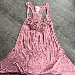 Beautiful Pink Tank with Rose Details
